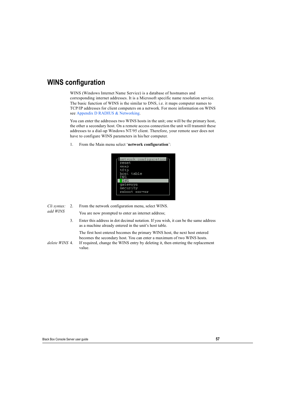 Wins configuration | Black Box 16 port User Manual | Page 57 / 263