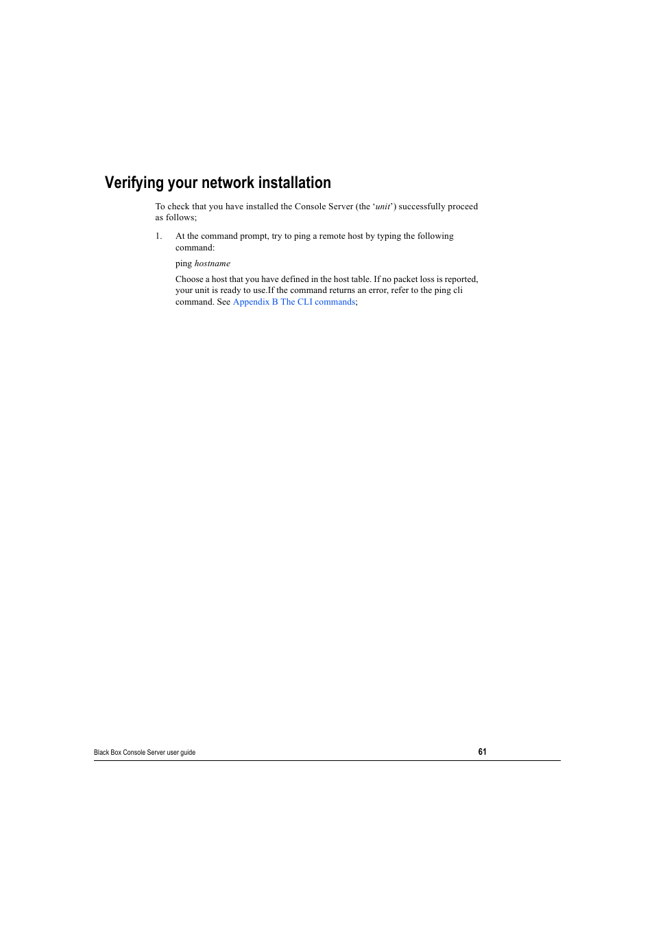 Verifying your network installation | Black Box 16 port User Manual | Page 61 / 263