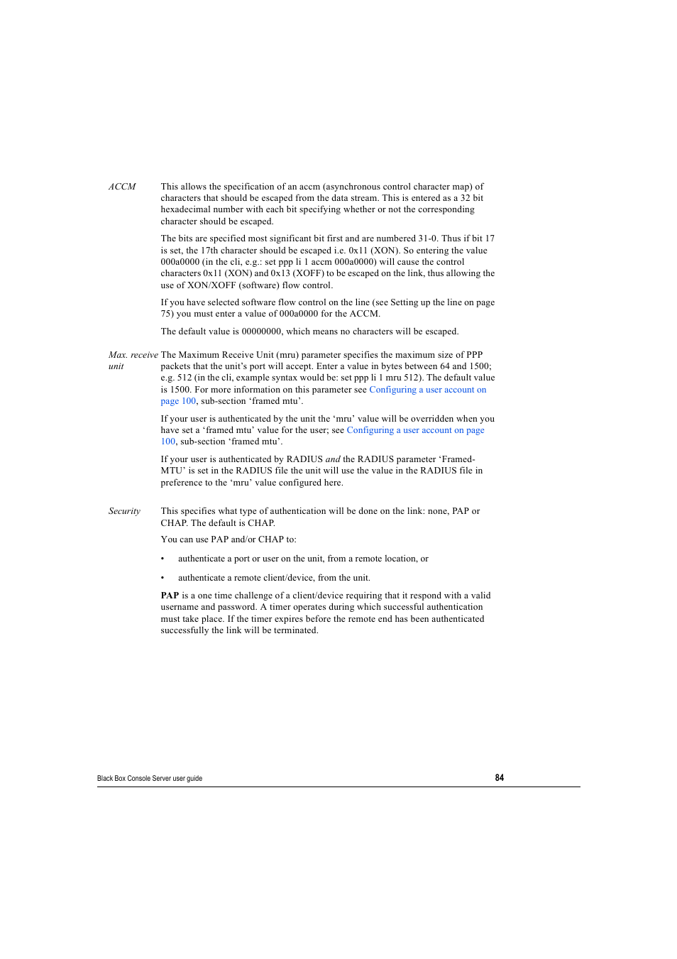 Security’ fo, You use security, Accm | Black Box 16 port User Manual | Page 84 / 263