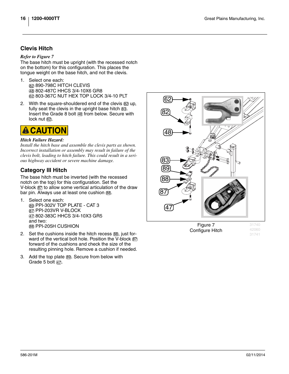 Clevis hitch, Category iii hitch, Clevis hitch category iii hitch | Great Plains 4000TT Operator Manual User Manual | Page 20 / 42