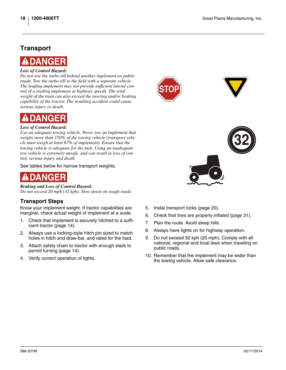 Transport, Transport steps | Great Plains 4000TT Operator Manual User Manual | Page 22 / 42