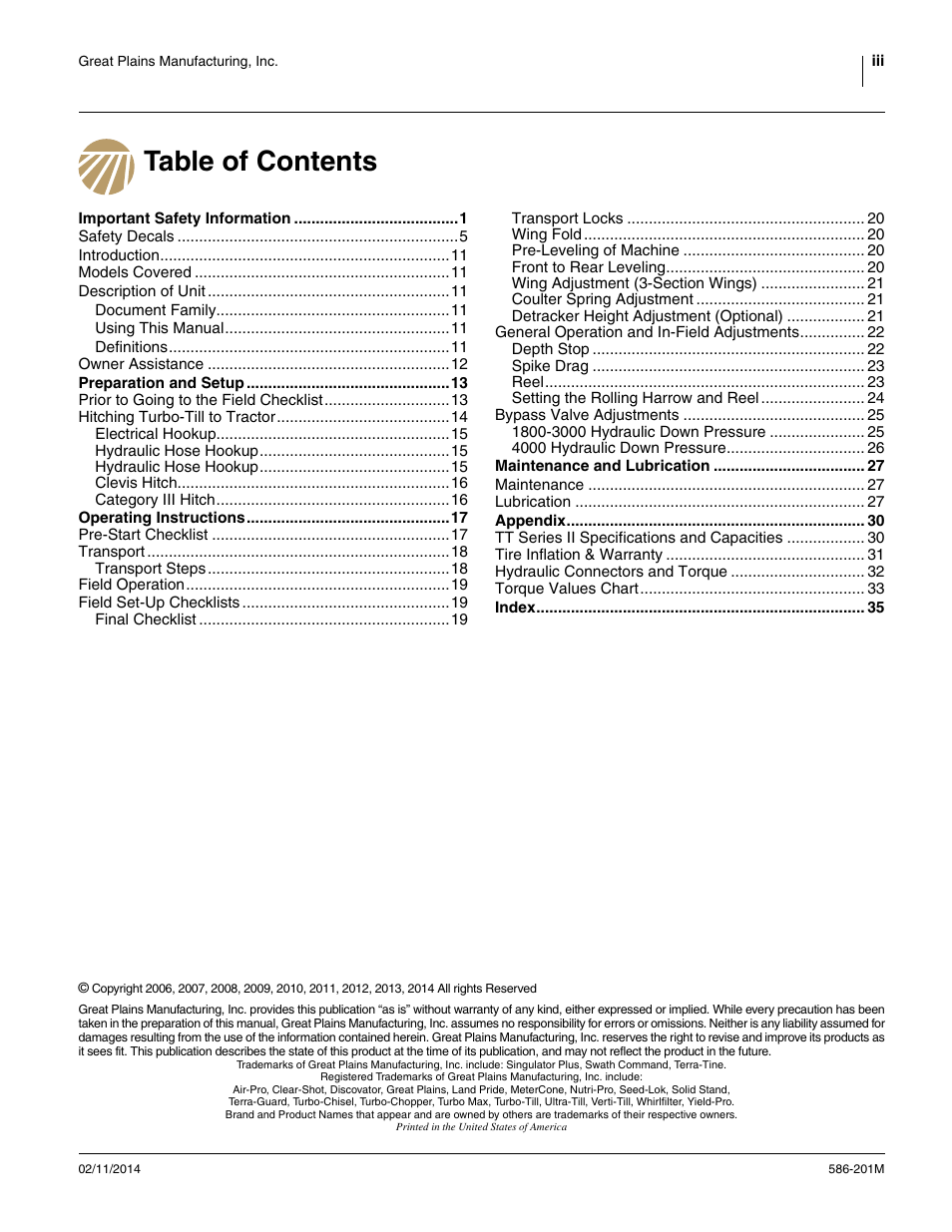Great Plains 4000TT Operator Manual User Manual | Page 3 / 42