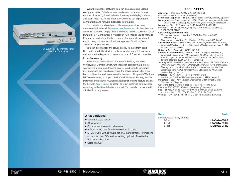 Black box, 3 of 3 | Black Box 16672 User Manual | Page 3 / 3