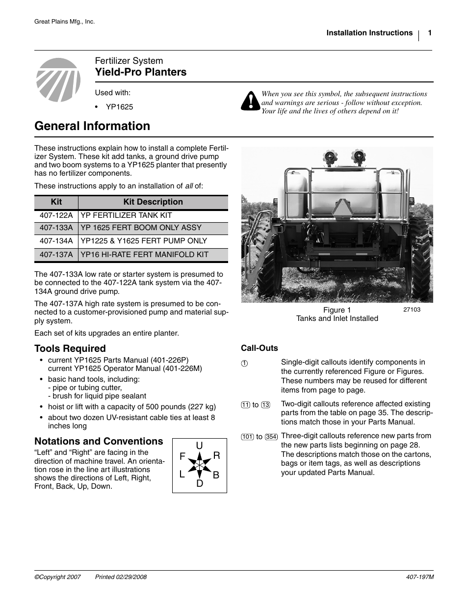 Great Plains YP Fertilizer System User Manual | 38 pages