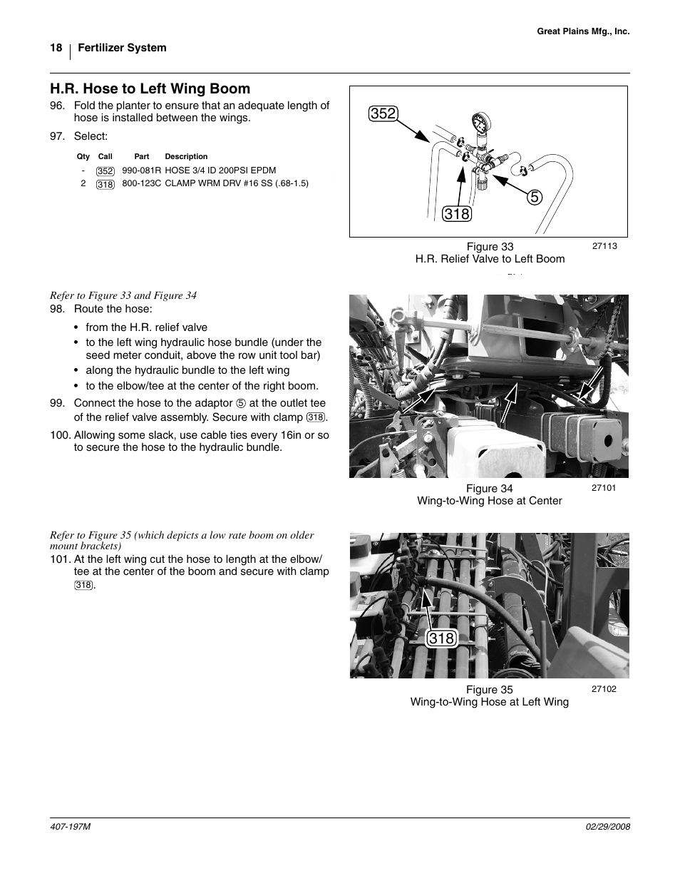 H.r. hose to left wing boom | Great Plains YP Fertilizer System User Manual | Page 18 / 38