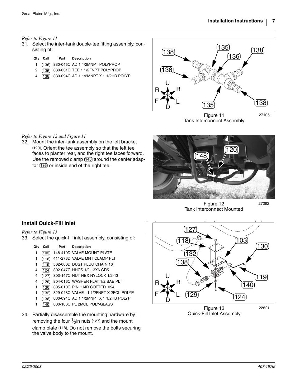 Install quick-fill inlet | Great Plains YP Fertilizer System User Manual | Page 7 / 38