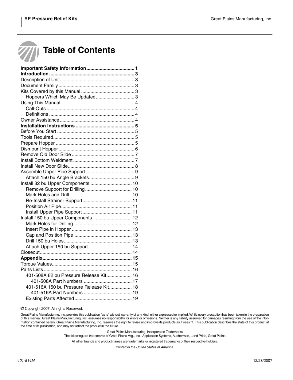 Great Plains 401-516A Installation Instructions User Manual | Page 2 / 22