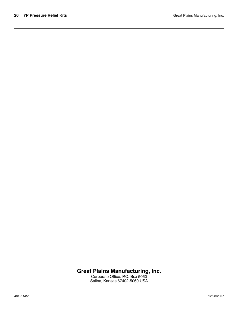 Great plains manufacturing, inc | Great Plains 401-516A Installation Instructions User Manual | Page 22 / 22