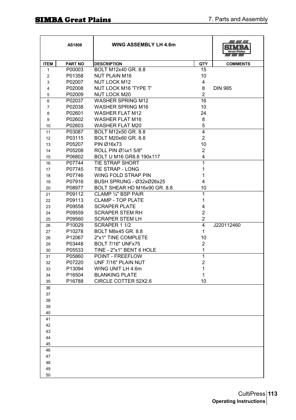 113 cultipress, Parts and assembly | Great Plains P17961C Operator Manual User Manual | Page 113 / 232