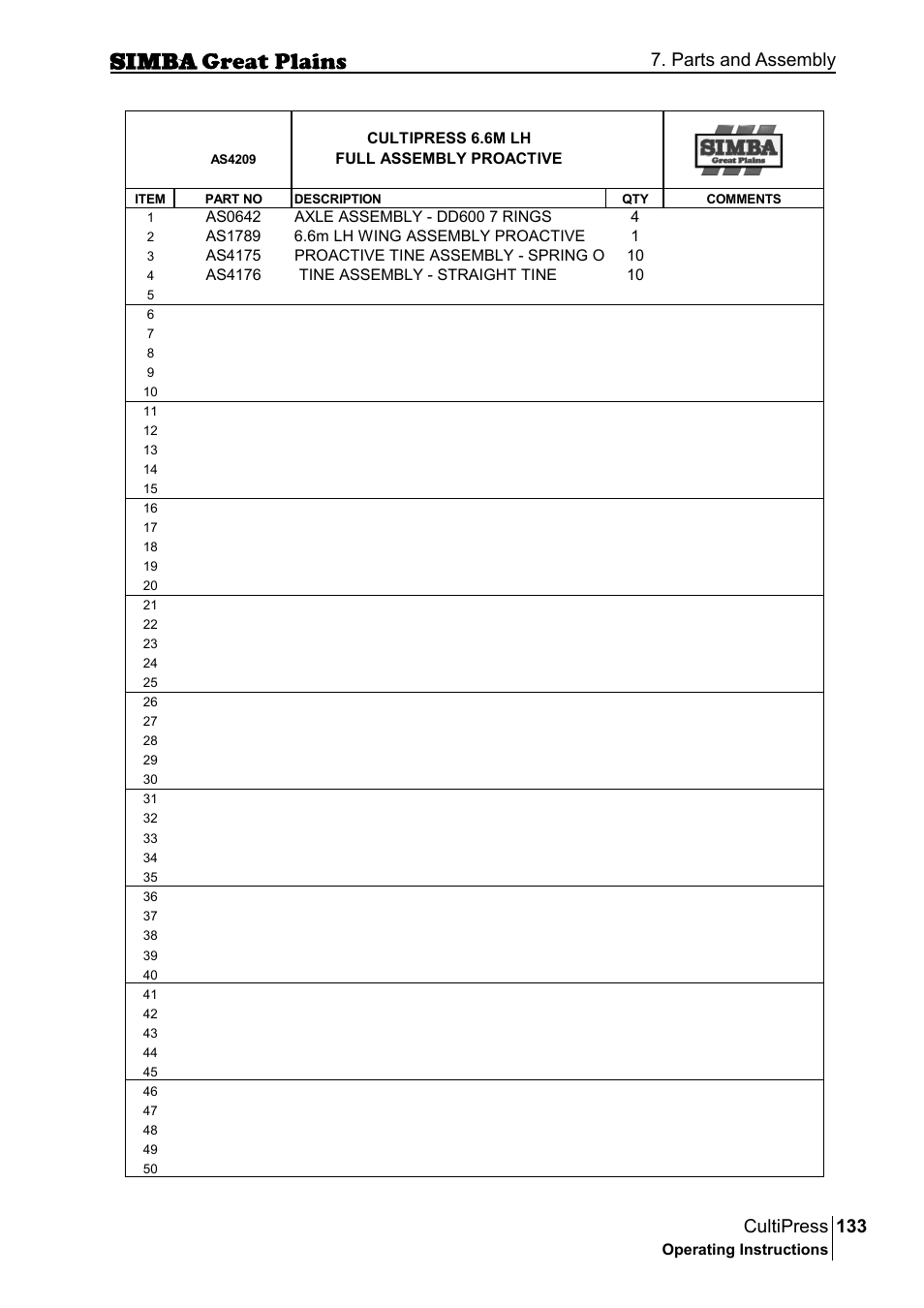 133 cultipress, Parts and assembly | Great Plains P17961C Operator Manual User Manual | Page 133 / 232