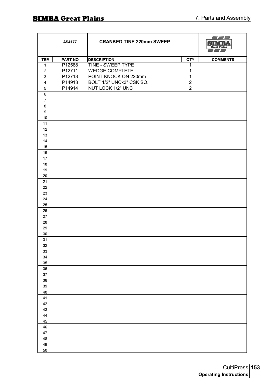 153 cultipress, Parts and assembly | Great Plains P17961C Operator Manual User Manual | Page 153 / 232