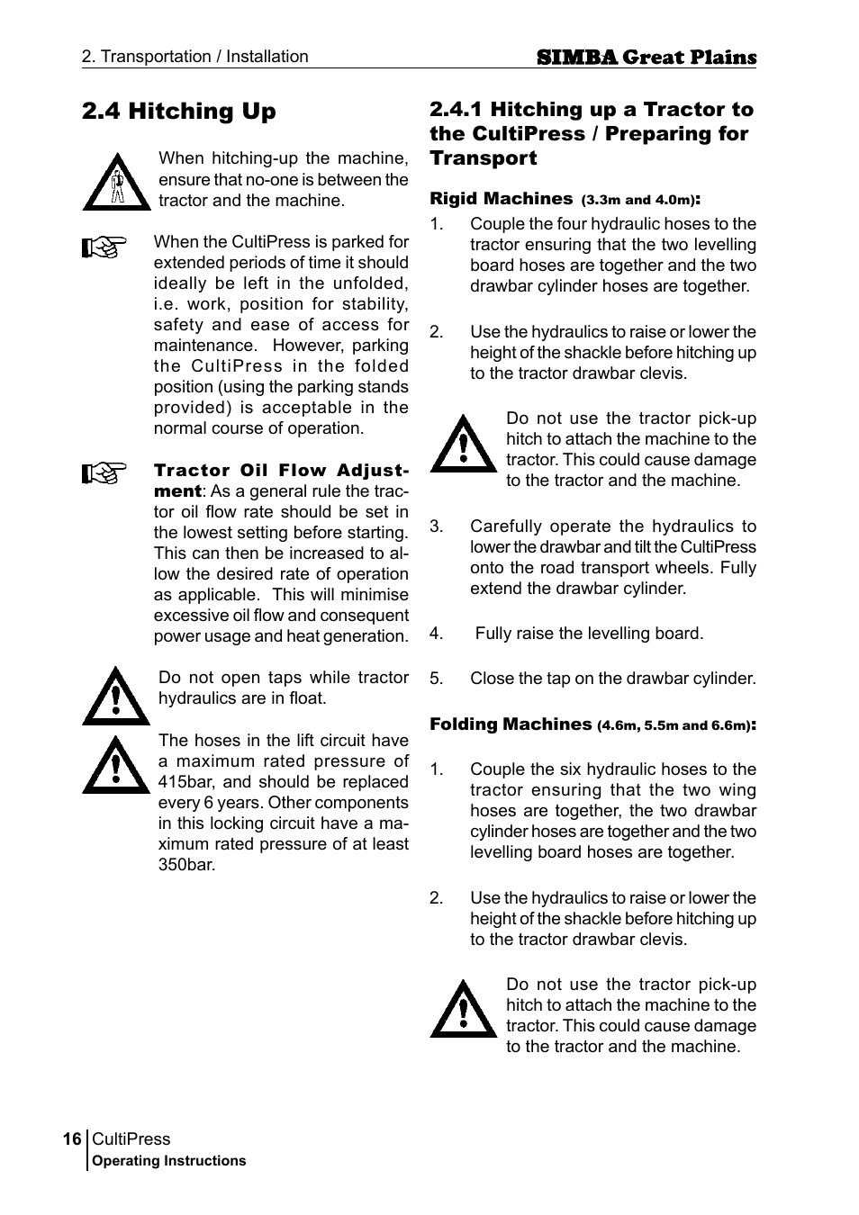 4 hitching up | Great Plains P17961C Operator Manual User Manual | Page 16 / 232