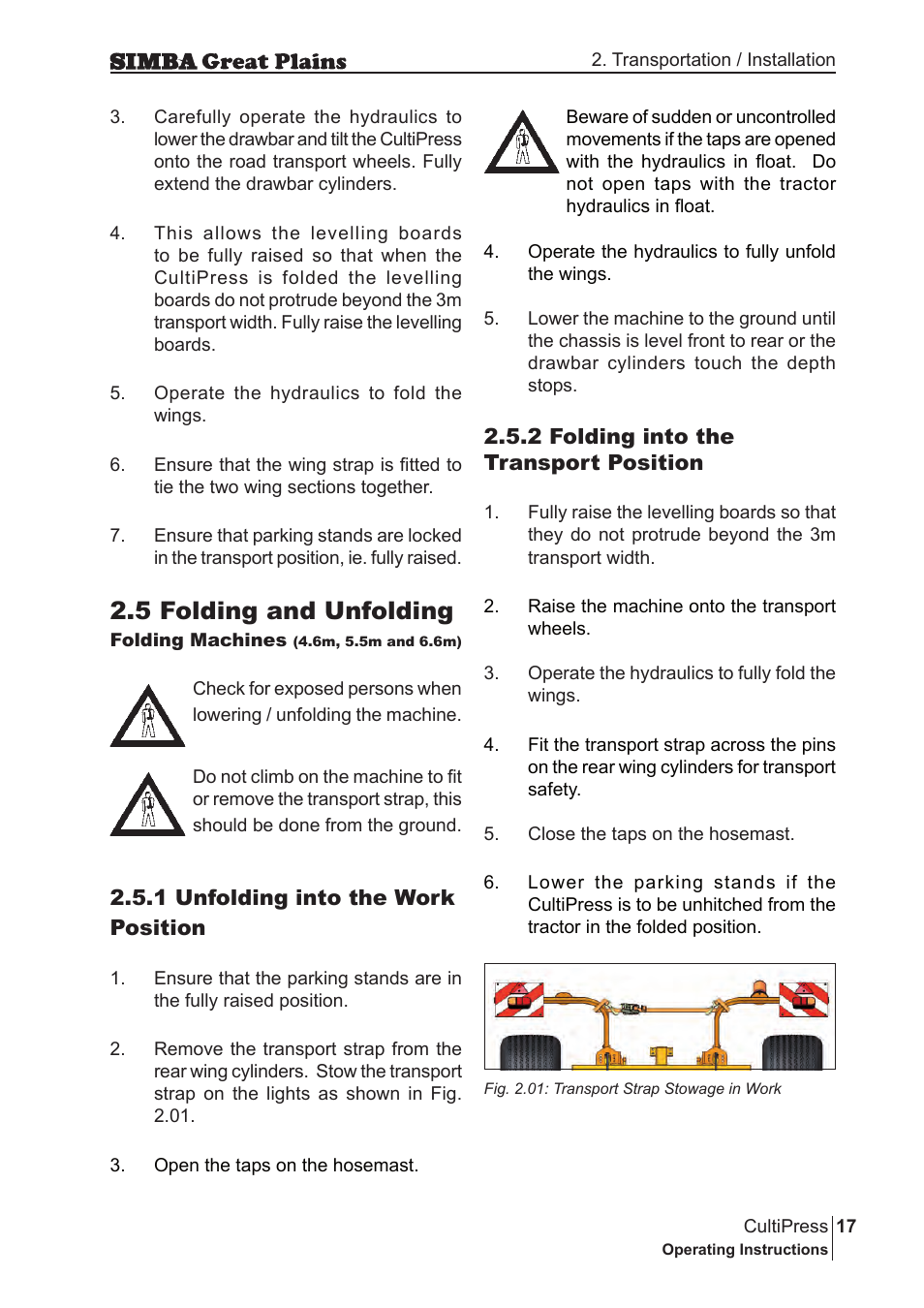 5 folding and unfolding | Great Plains P17961C Operator Manual User Manual | Page 17 / 232