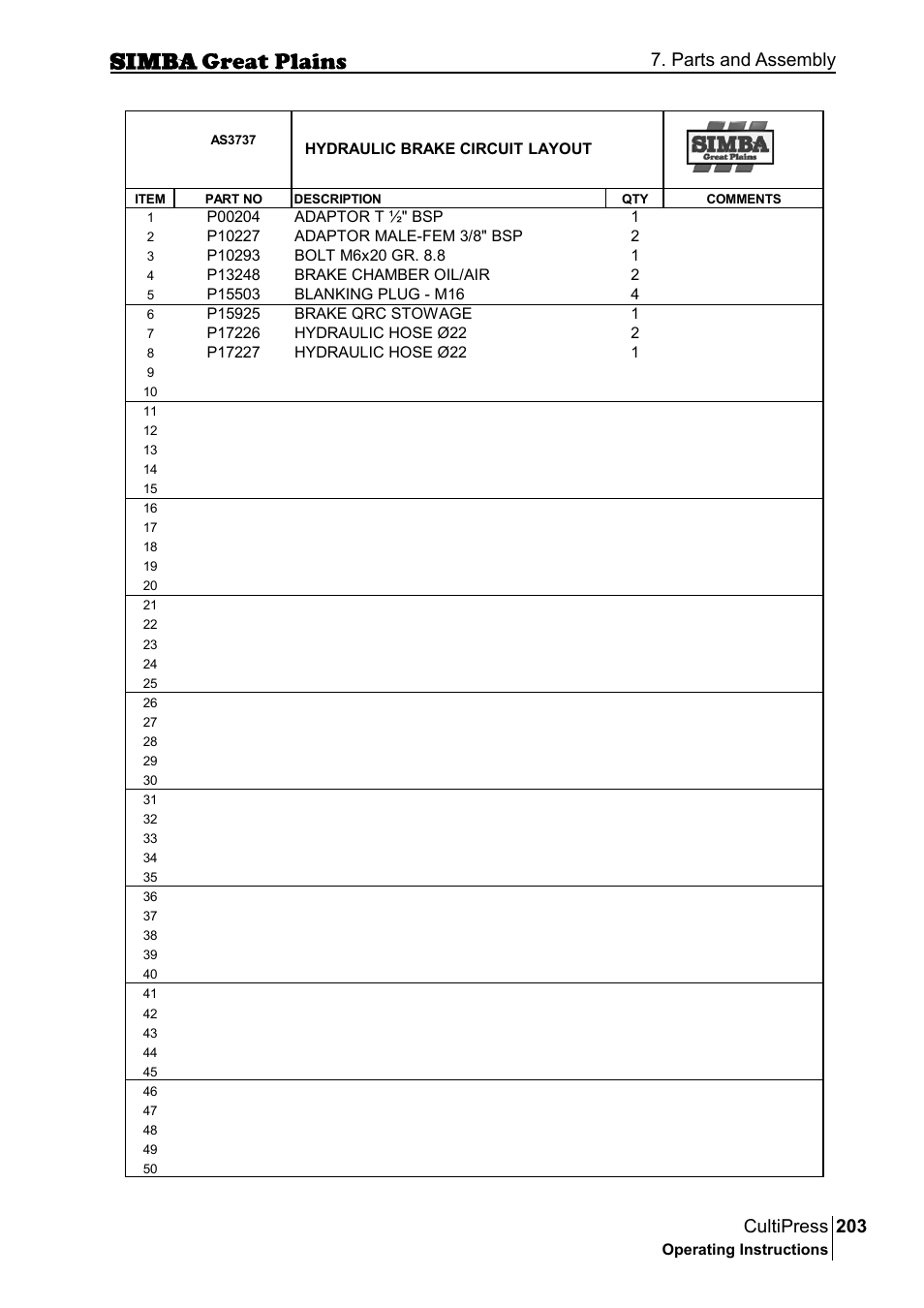 203 cultipress, Parts and assembly | Great Plains P17961C Operator Manual User Manual | Page 203 / 232