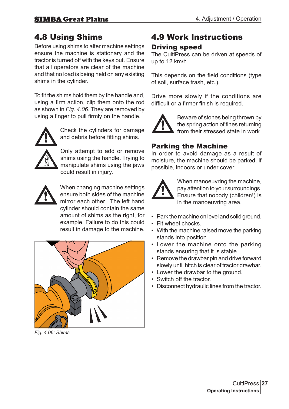 8 using shims, 9 work instructions | Great Plains P17961C Operator Manual User Manual | Page 27 / 232