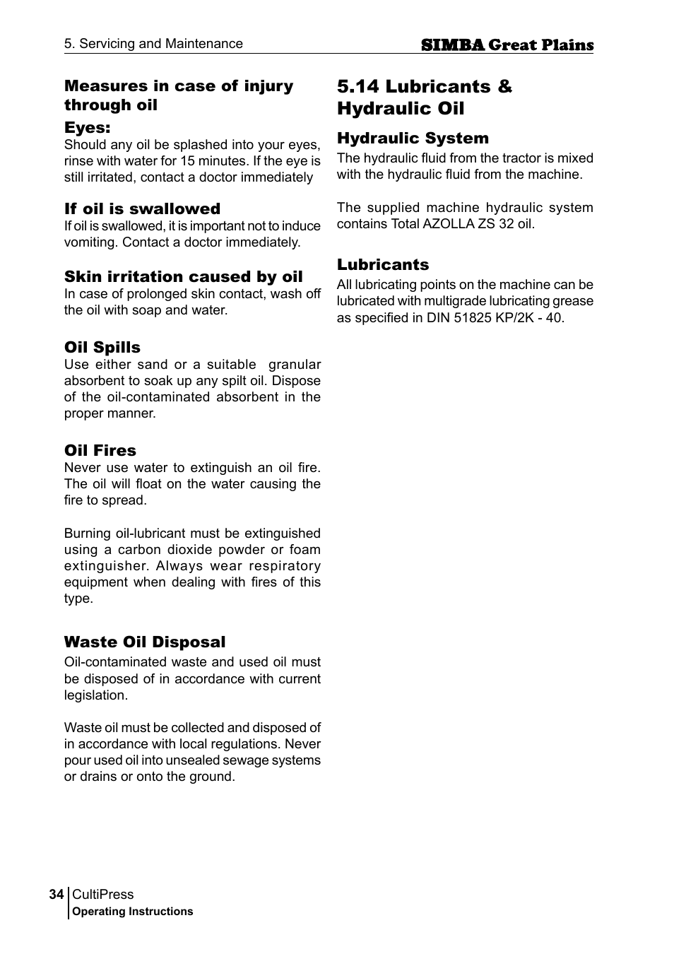 14 lubricants & hydraulic oil | Great Plains P17961C Operator Manual User Manual | Page 34 / 232