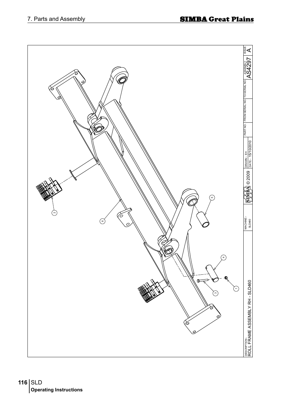 116 7. parts and assembly, Aas 42 97, Operating instructions | Si m b a | Great Plains P18432E Operator Manual User Manual | Page 116 / 178