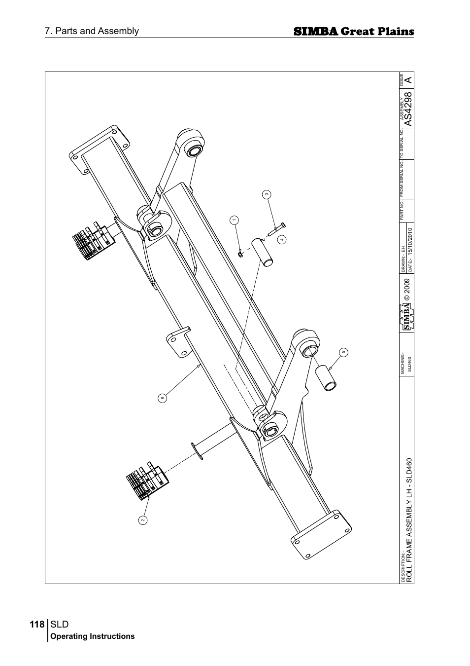 118 7. parts and assembly, Aas 42 98, Operating instructions | Si m b a | Great Plains P18432E Operator Manual User Manual | Page 118 / 178