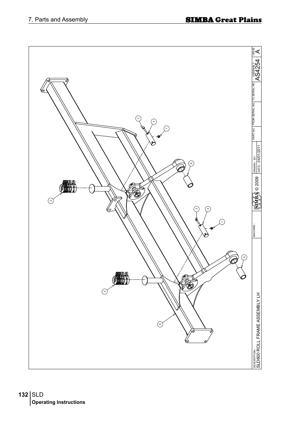 132 7. parts and assembly, Aas 42 54, Operating instructions | Sim b a | Great Plains P18432E Operator Manual User Manual | Page 132 / 178