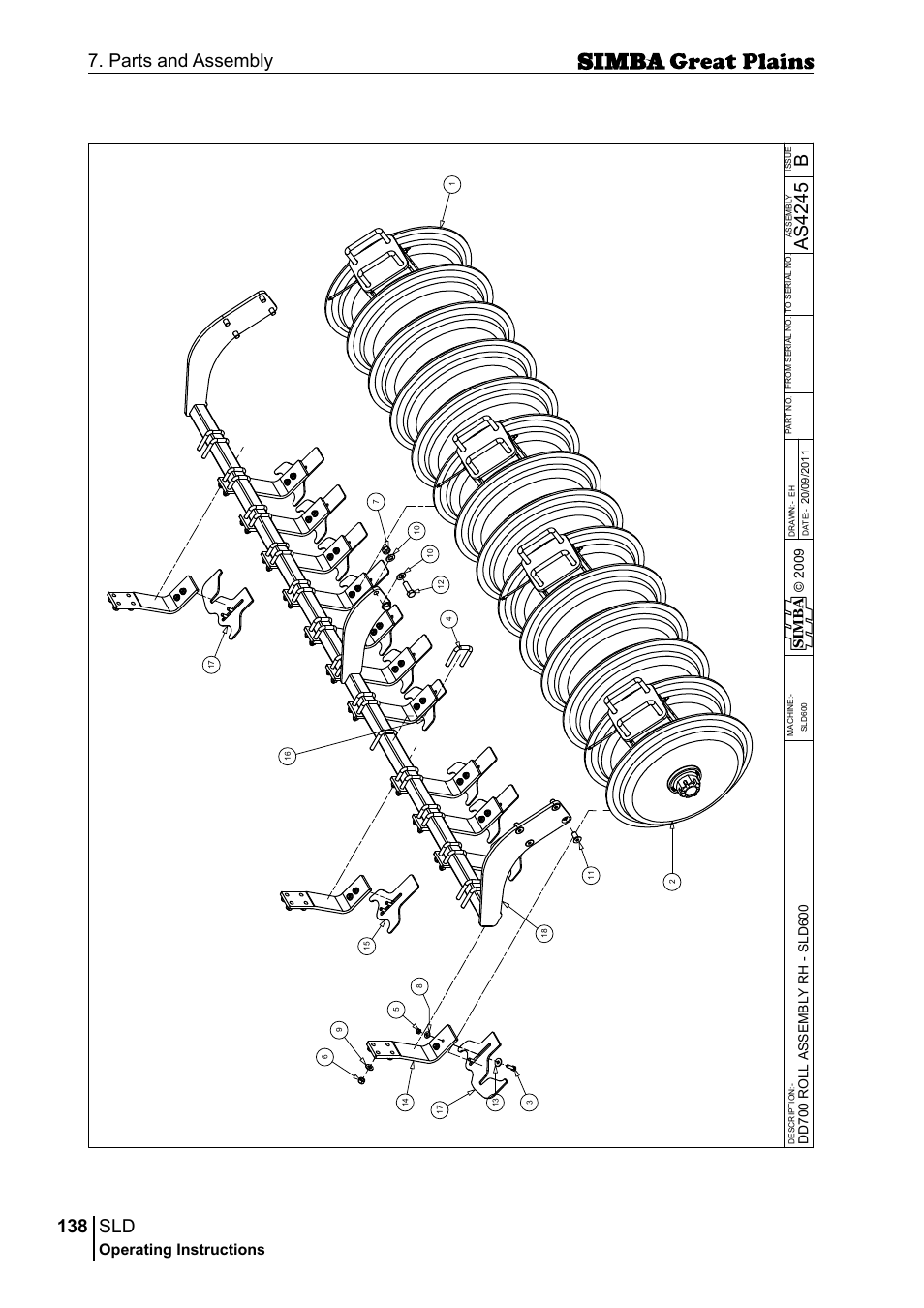 138 7. parts and assembly, Bas 42 45, Operating instructions | Si m b a | Great Plains P18432E Operator Manual User Manual | Page 138 / 178