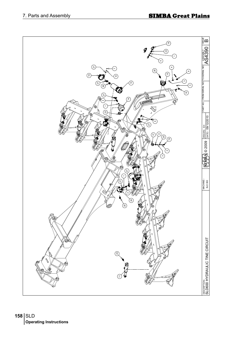 158 7. parts and assembly, Bas 43 90, Operating instructions | Si m b a | Great Plains P18432E Operator Manual User Manual | Page 158 / 178