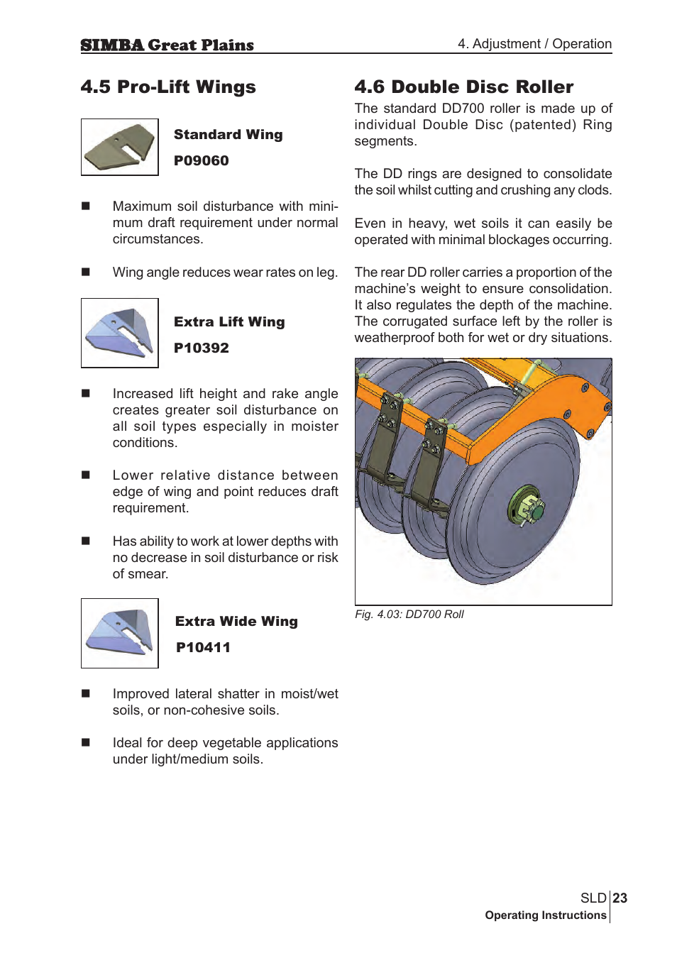 6 double disc roller, 5 pro-lift wings | Great Plains P18432E Operator Manual User Manual | Page 23 / 178