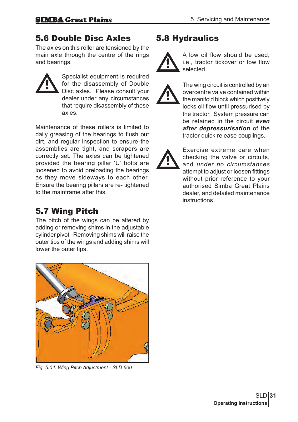 6 double disc axles, 7 wing pitch, 8 hydraulics | Great Plains P18432E Operator Manual User Manual | Page 31 / 178