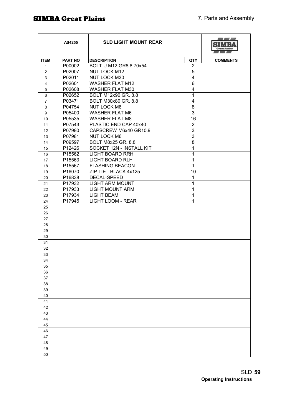 59 sld, Parts and assembly | Great Plains P18432E Operator Manual User Manual | Page 59 / 178