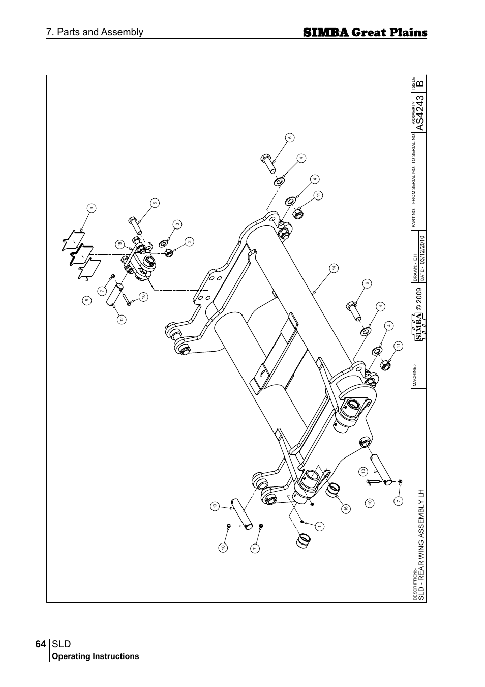 64 7. parts and assembly, Bas 42 43, Operating instructions | Sim b a | Great Plains P18432E Operator Manual User Manual | Page 64 / 178