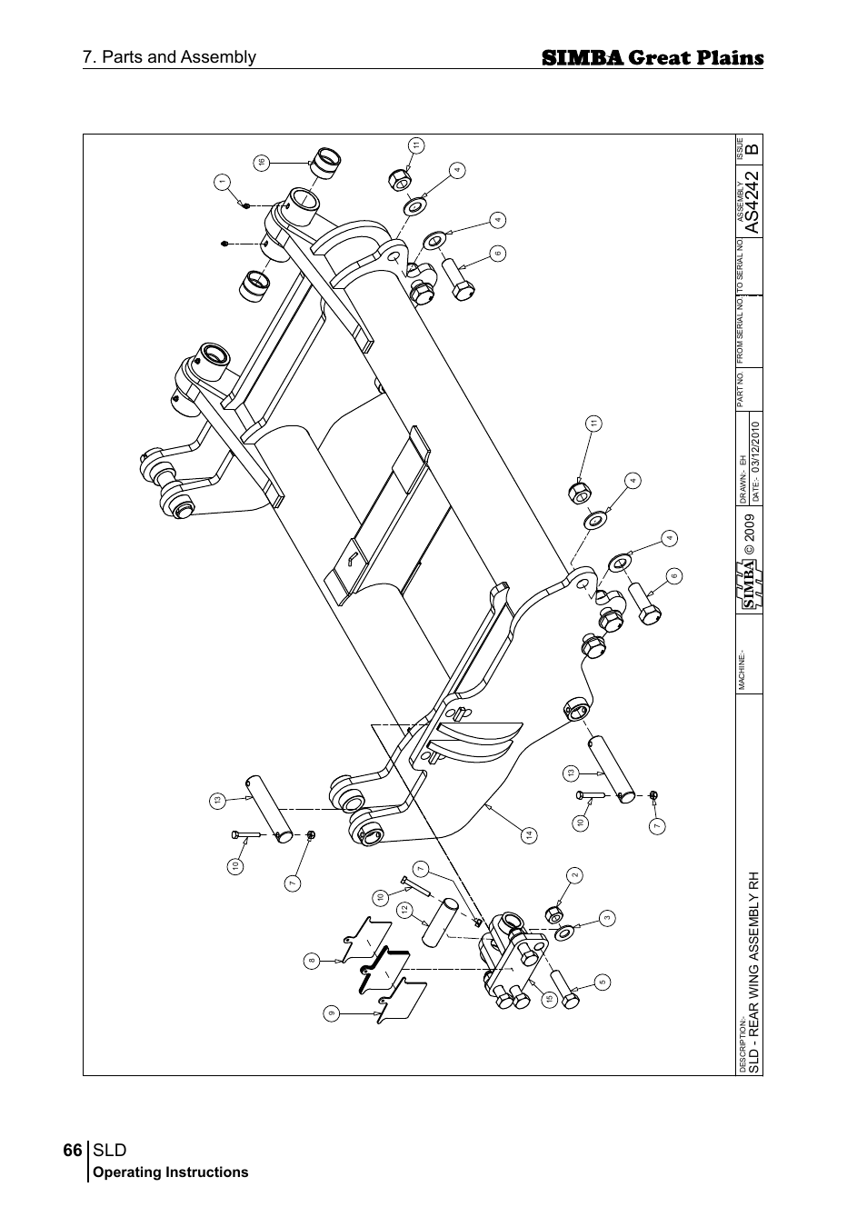 66 7. parts and assembly, Bas 42 42, Operating instructions | Sim b a | Great Plains P18432E Operator Manual User Manual | Page 66 / 178