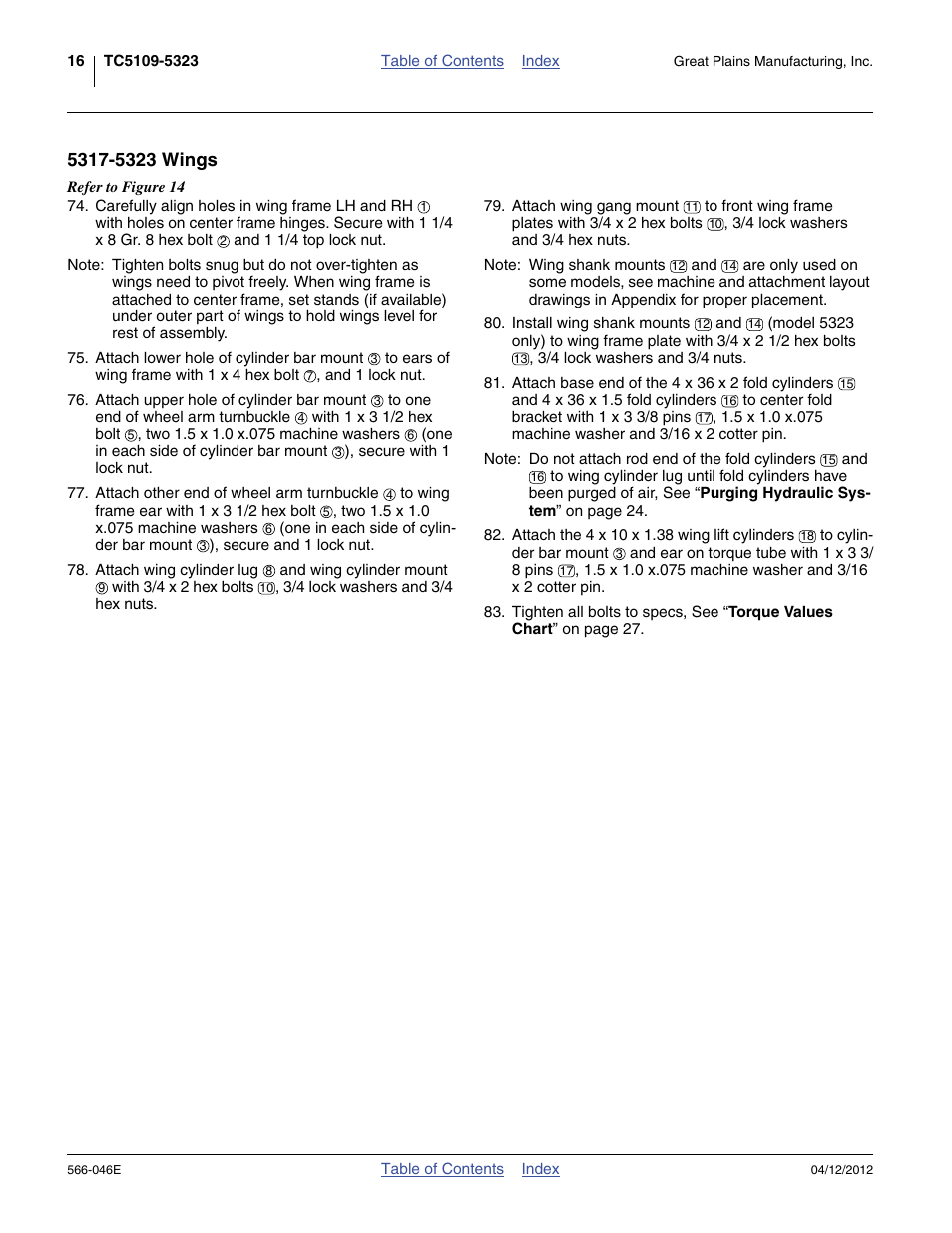 5317-5323 wings | Great Plains TC5319 Assembly Manual User Manual | Page 20 / 74