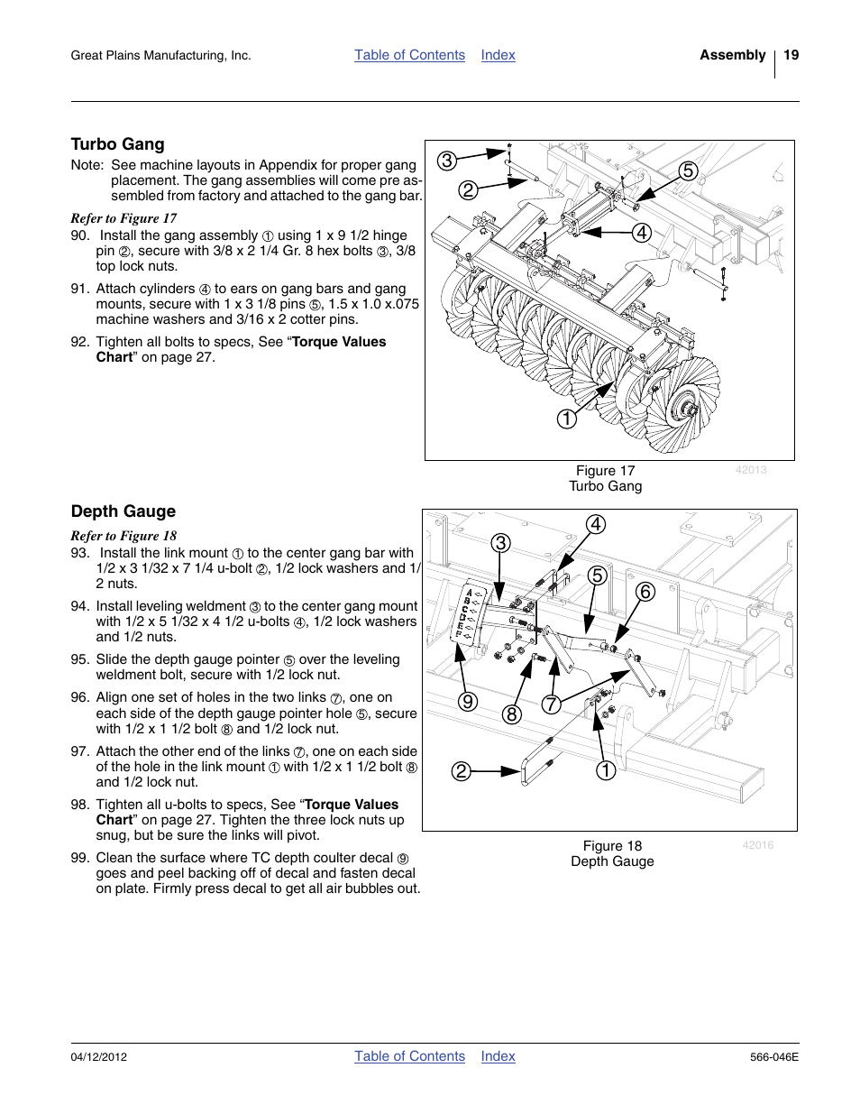 Turbo gang, Depth gauge, Turbo gang depth gauge | Great Plains TC5319 Assembly Manual User Manual | Page 23 / 74
