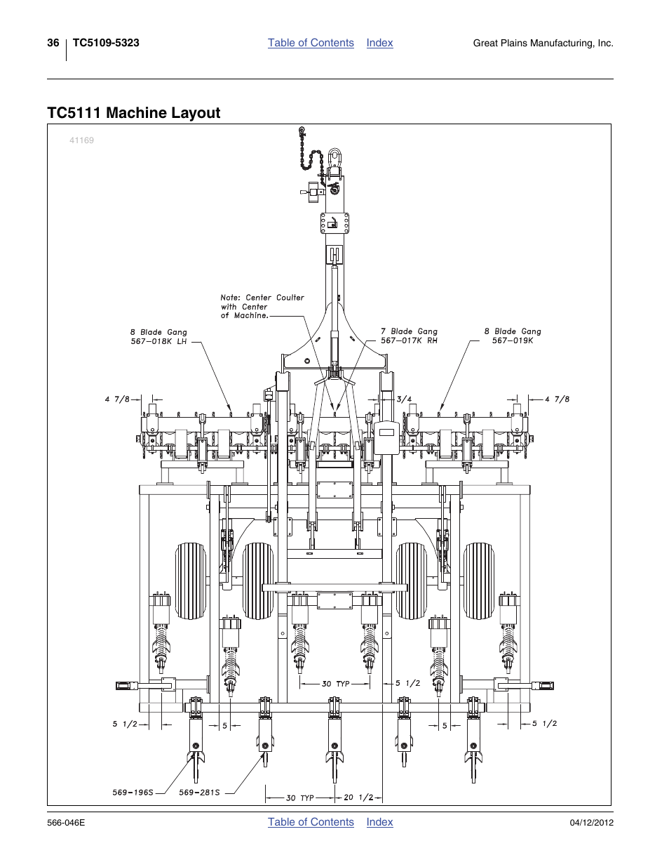 Tc5111 machine layout | Great Plains TC5319 Assembly Manual User Manual | Page 40 / 74