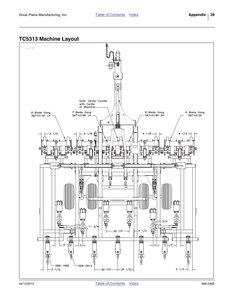 Tc5313 machine layout | Great Plains TC5319 Assembly Manual User Manual | Page 43 / 74