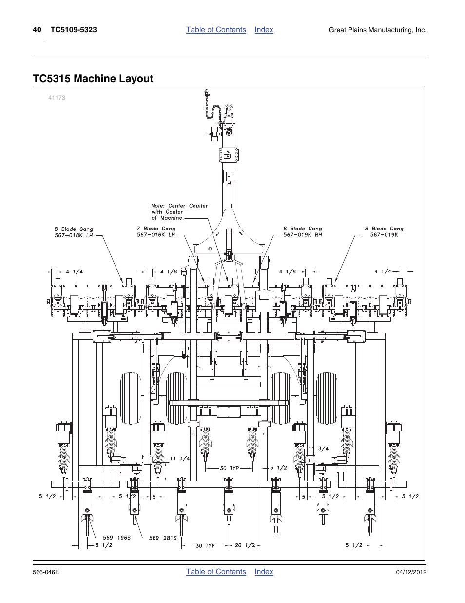 Tc5315 machine layout | Great Plains TC5319 Assembly Manual User Manual | Page 44 / 74