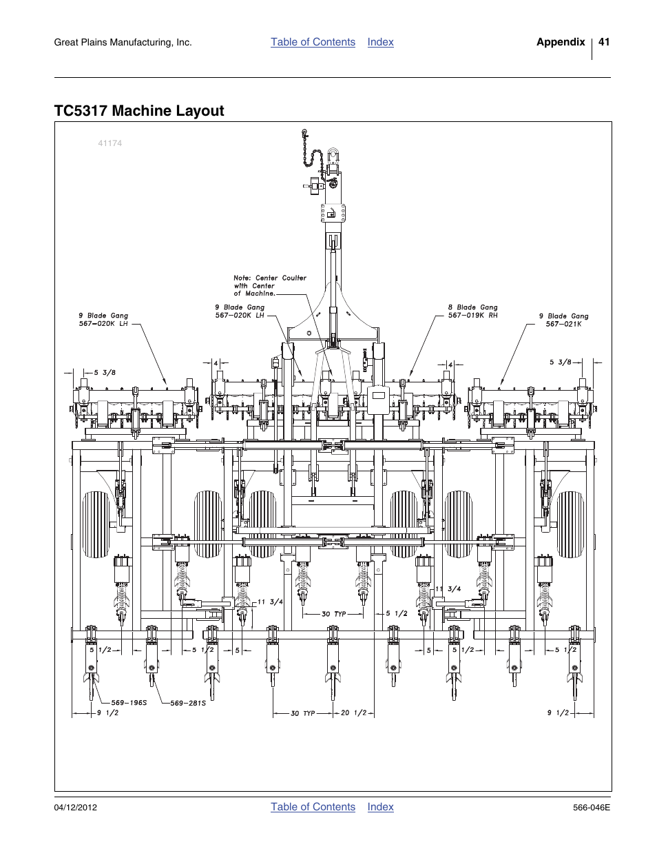 Tc5317 machine layout | Great Plains TC5319 Assembly Manual User Manual | Page 45 / 74