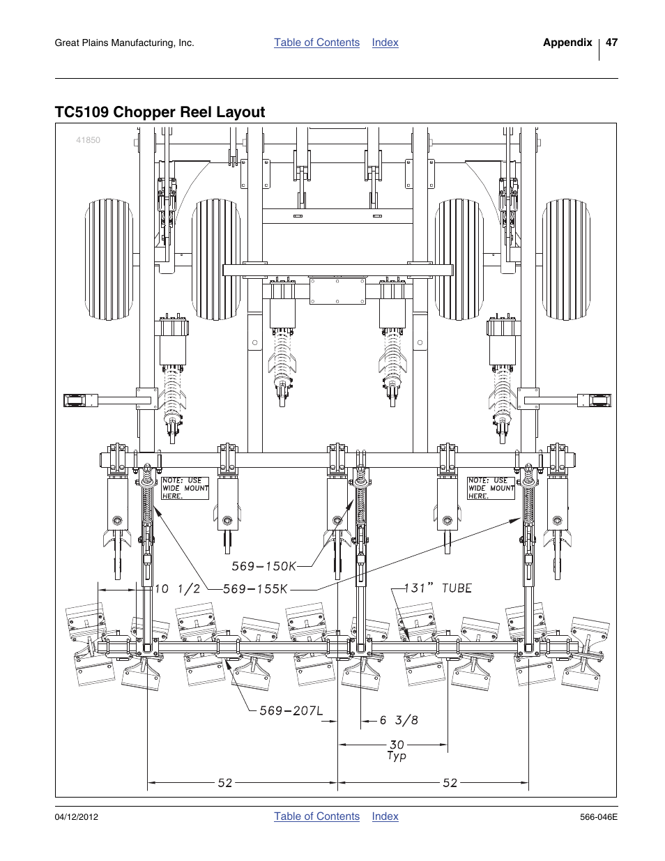 Tc5109 chopper reel layout | Great Plains TC5319 Assembly Manual User Manual | Page 51 / 74