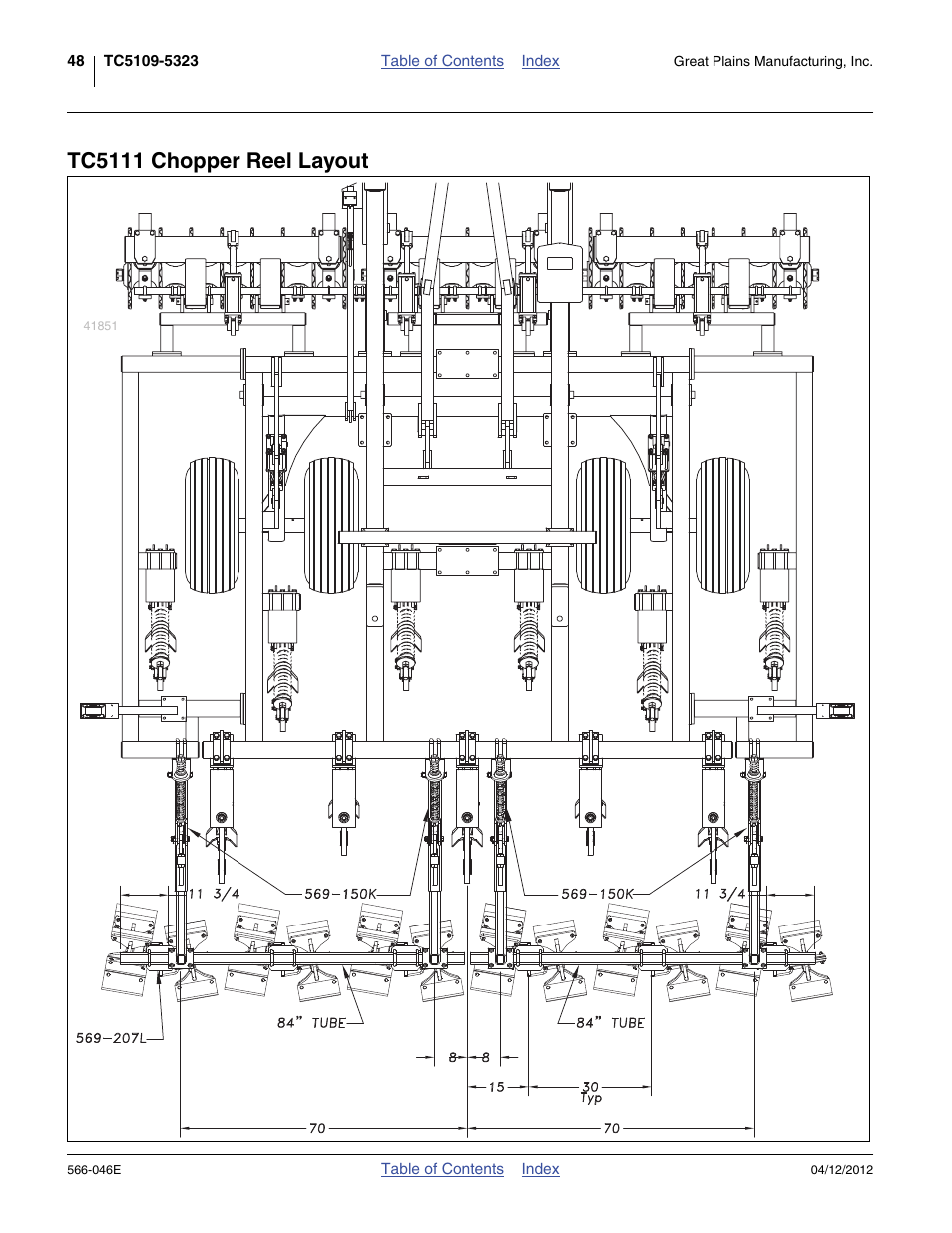 Tc5111 chopper reel layout | Great Plains TC5319 Assembly Manual User Manual | Page 52 / 74