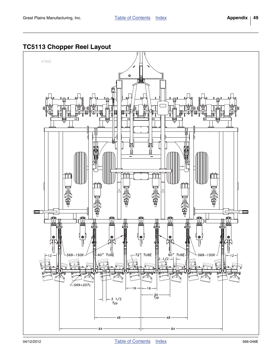 Tc5113 chopper reel layout | Great Plains TC5319 Assembly Manual User Manual | Page 53 / 74