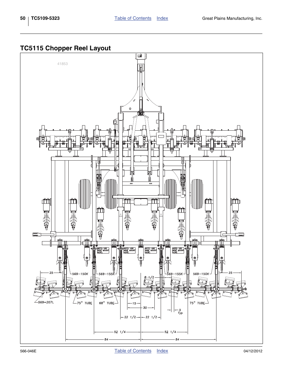 Tc5115 chopper reel layout | Great Plains TC5319 Assembly Manual User Manual | Page 54 / 74