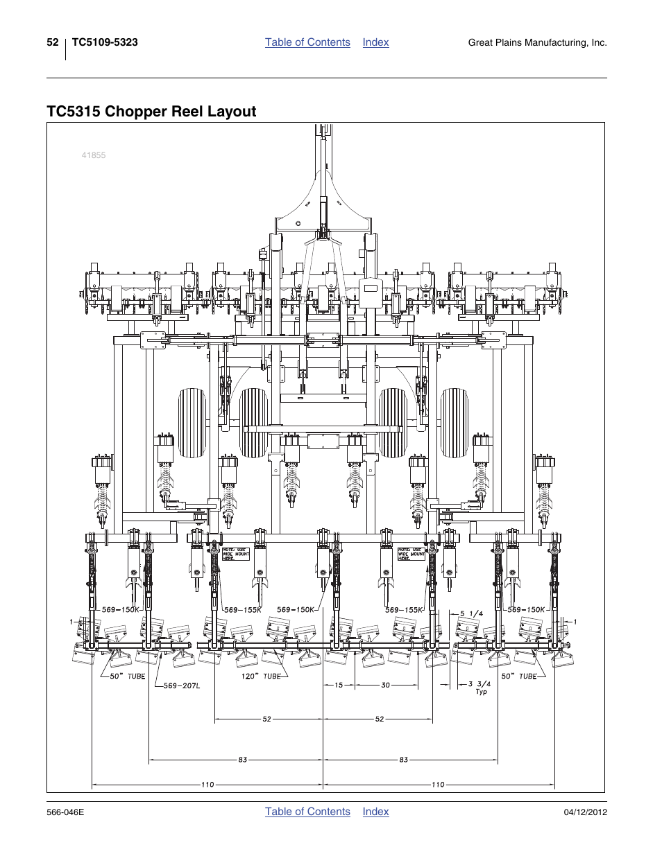 Tc5315 chopper reel layout | Great Plains TC5319 Assembly Manual User Manual | Page 56 / 74