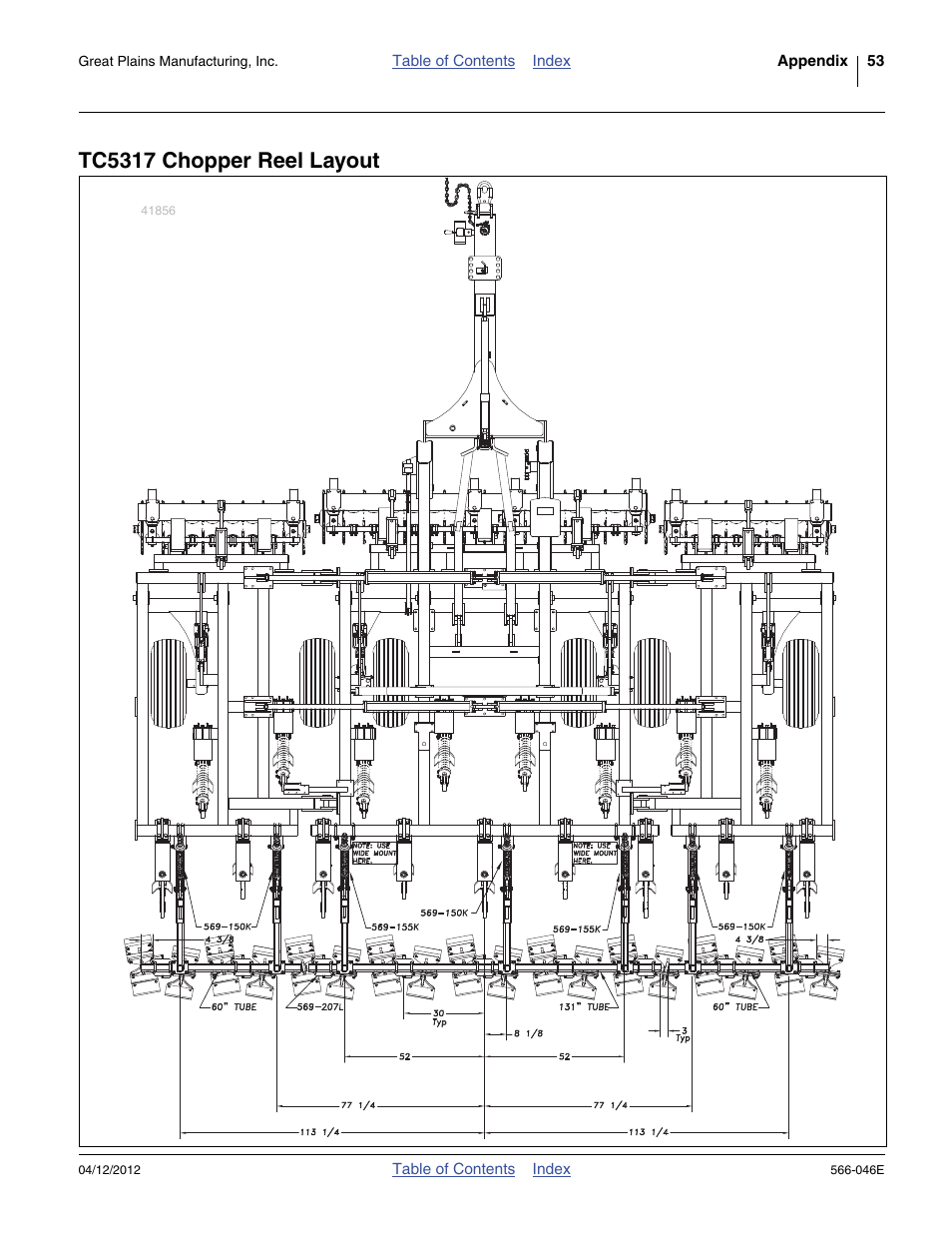 Tc5317 chopper reel layout | Great Plains TC5319 Assembly Manual User Manual | Page 57 / 74