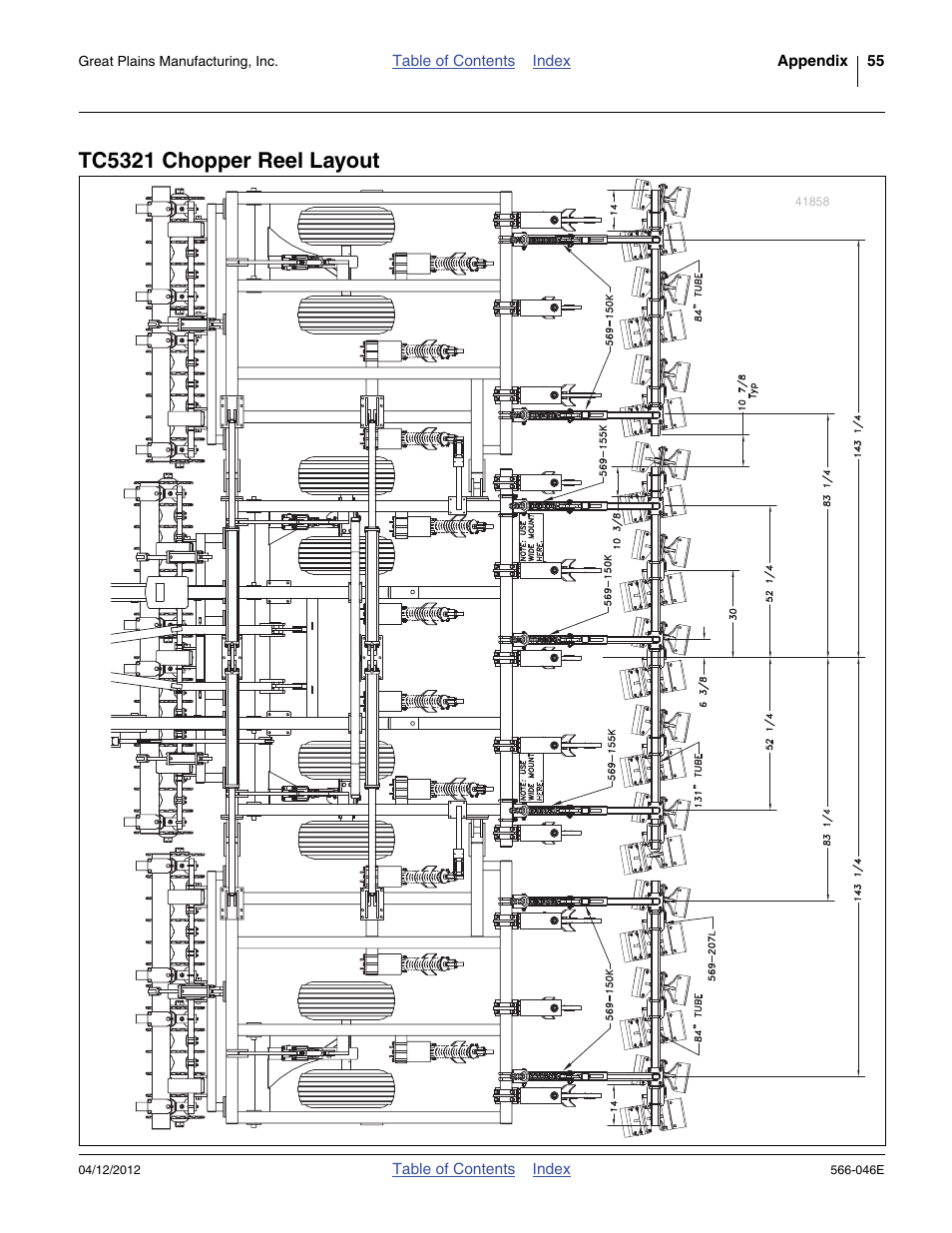 Tc5321 chopper reel layout | Great Plains TC5319 Assembly Manual User Manual | Page 59 / 74