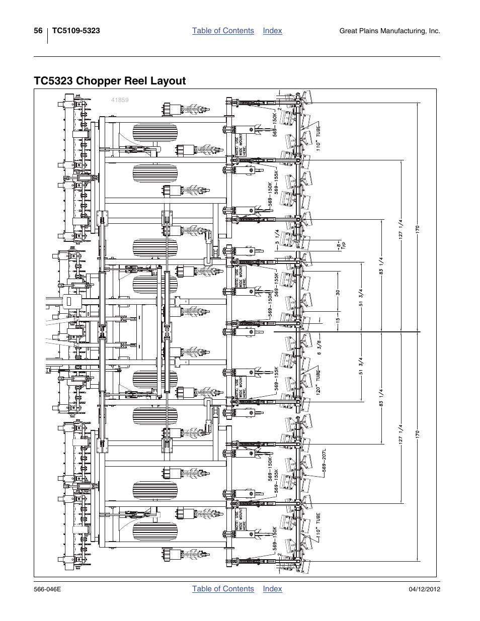 Tc5323 chopper reel layout | Great Plains TC5319 Assembly Manual User Manual | Page 60 / 74