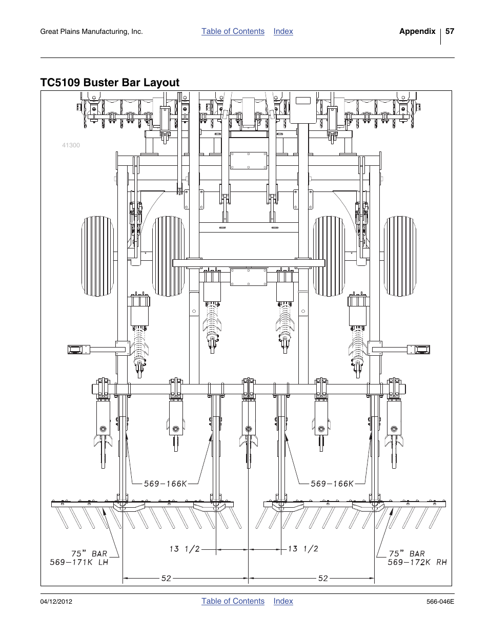 Tc5109 buster bar layout | Great Plains TC5319 Assembly Manual User Manual | Page 61 / 74