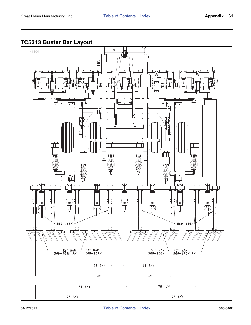 Tc5313 buster bar layout | Great Plains TC5319 Assembly Manual User Manual | Page 65 / 74
