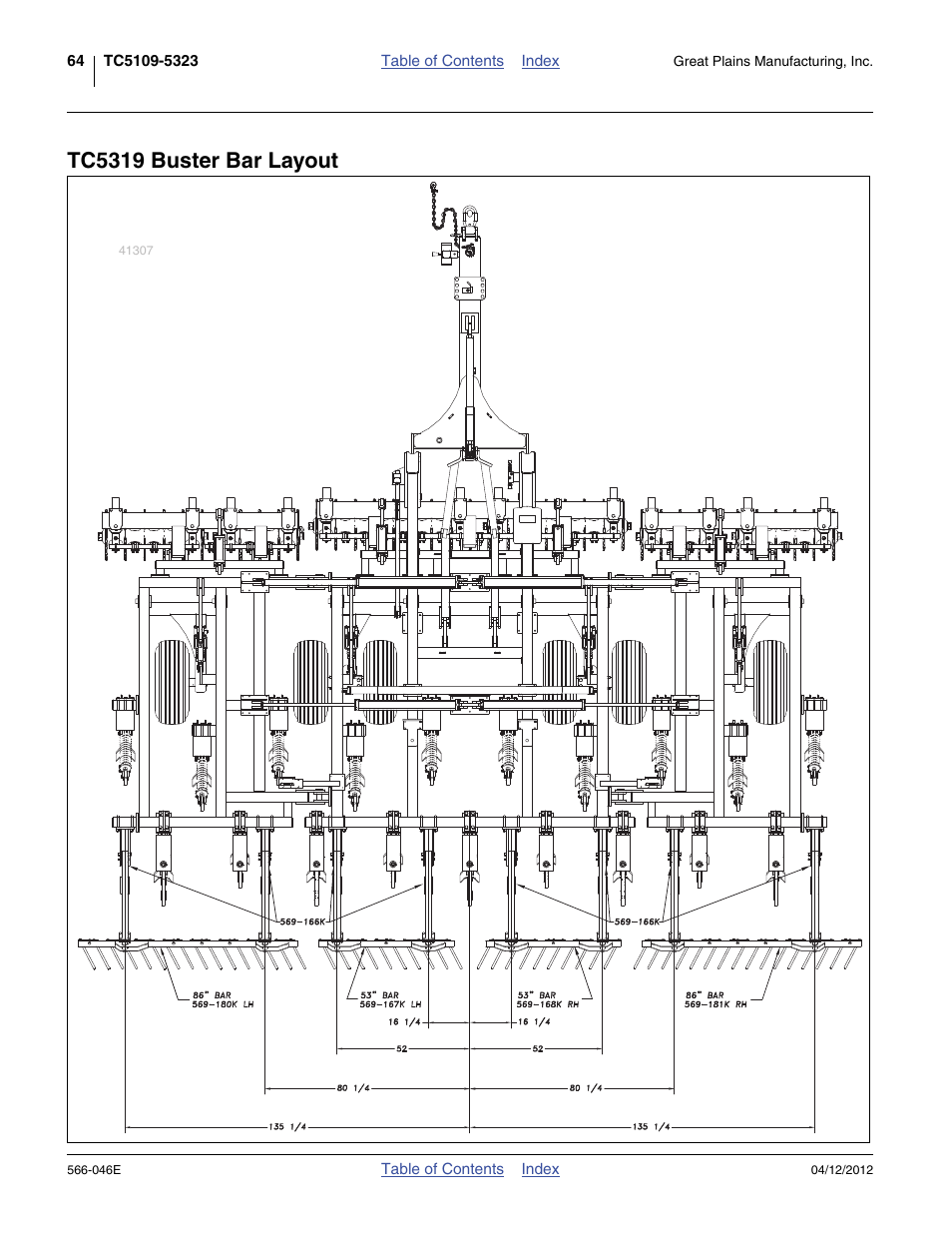 Tc5319 buster bar layout | Great Plains TC5319 Assembly Manual User Manual | Page 68 / 74