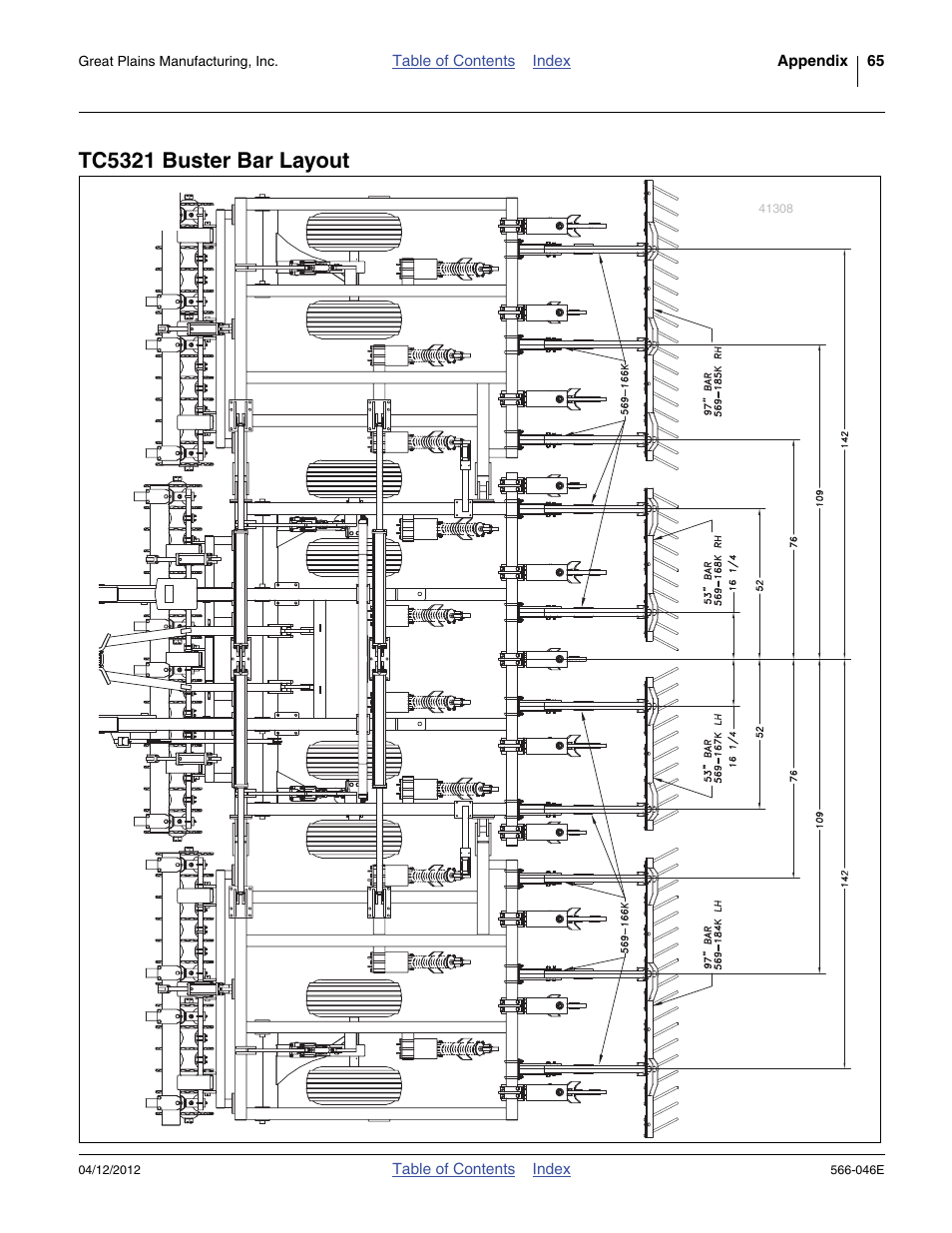 Tc5321 buster bar layout | Great Plains TC5319 Assembly Manual User Manual | Page 69 / 74