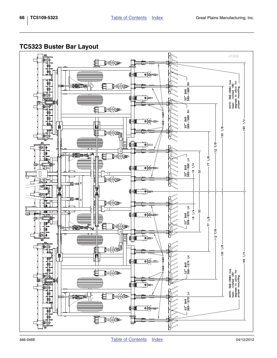 Tc5323 buster bar layout | Great Plains TC5319 Assembly Manual User Manual | Page 70 / 74