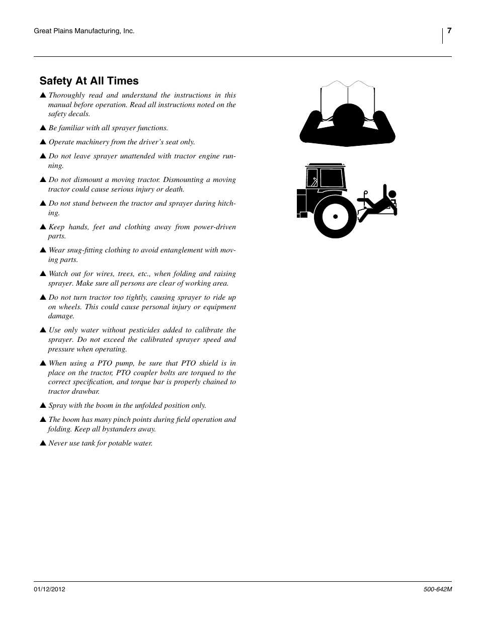 Safety at all times | Great Plains TSF1260 Operator Manual User Manual | Page 11 / 94
